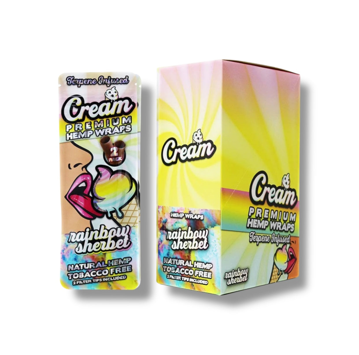 Cream Premium Terpene Infused Hemp Wraps – Rainbow Sherbet - Zativa Smoke Store
