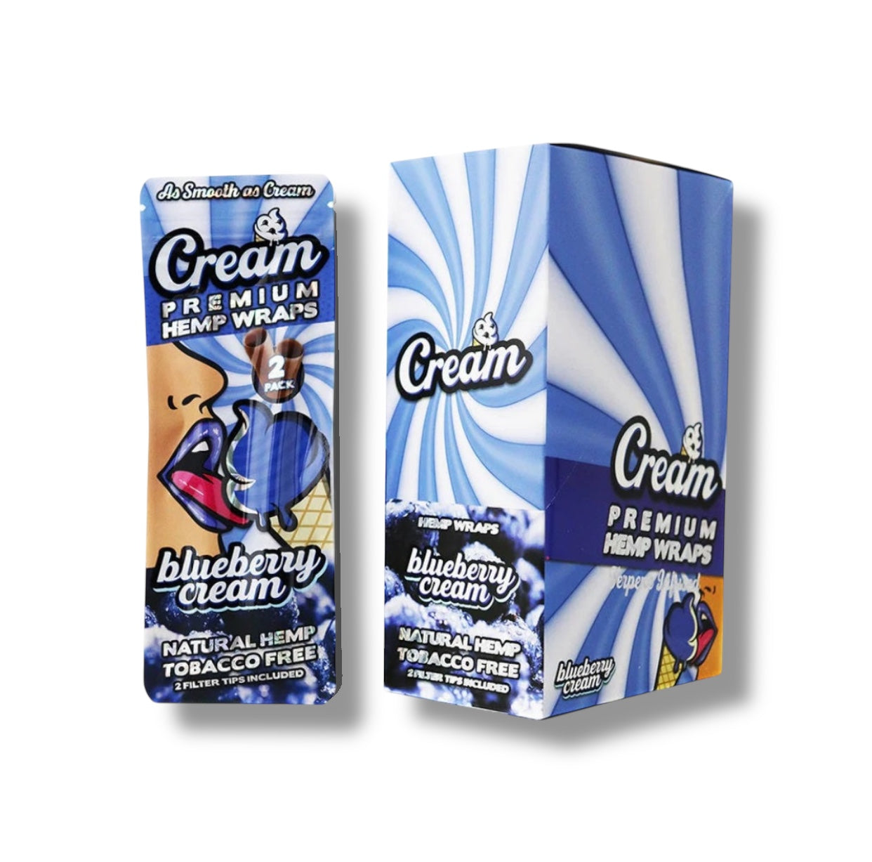 Cream Premium Terpene Infused Hemp Wraps – Blueberry Cream - Zativa Smoke Store