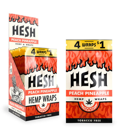 HESH Hemp Wraps – Peach Pineapple (4 Hemp Wraps) - Zativa Smoke Store