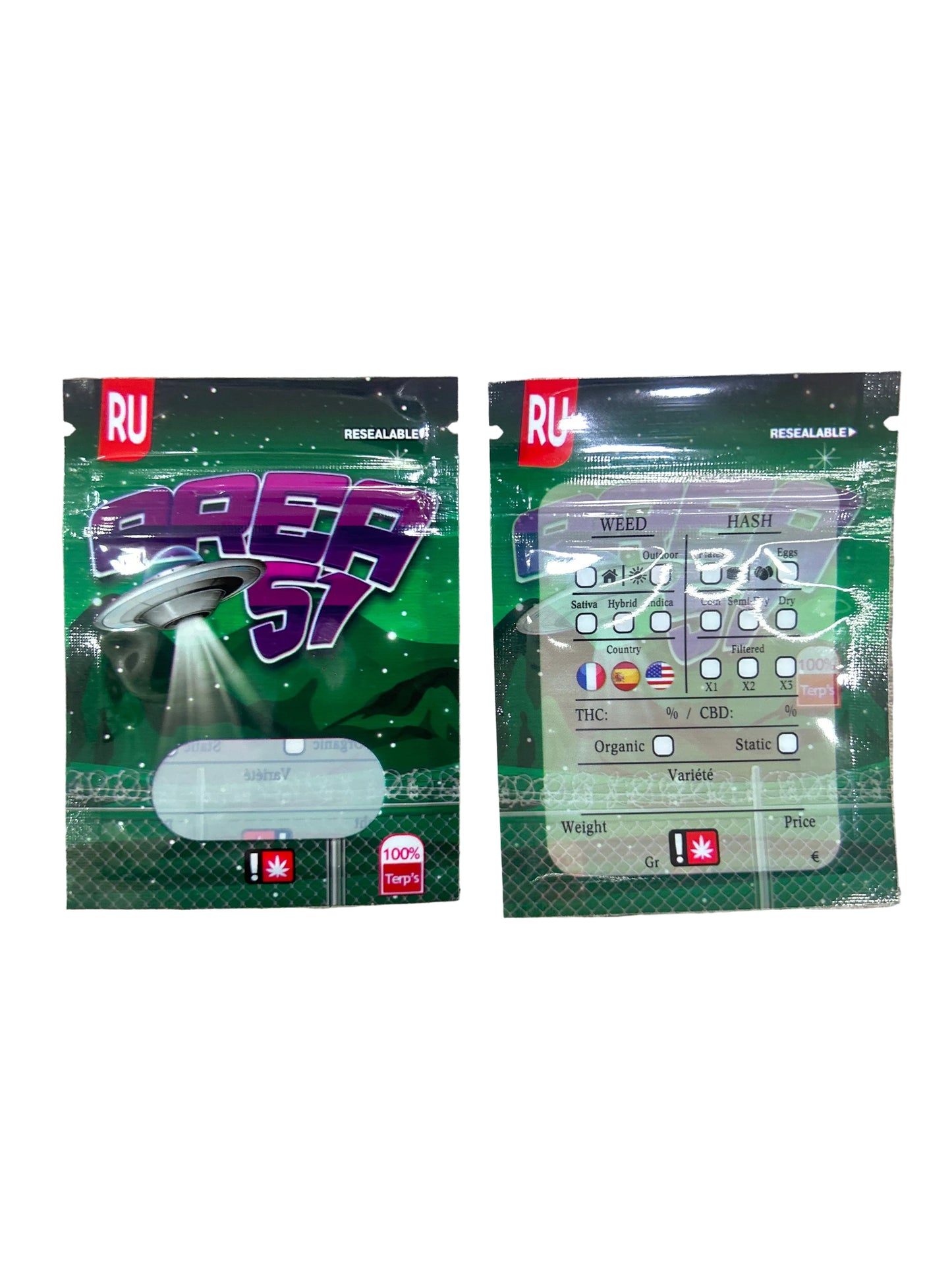 ZIPLOC - 1G Área 51 (100 Unds) - Zativa Smoke Store