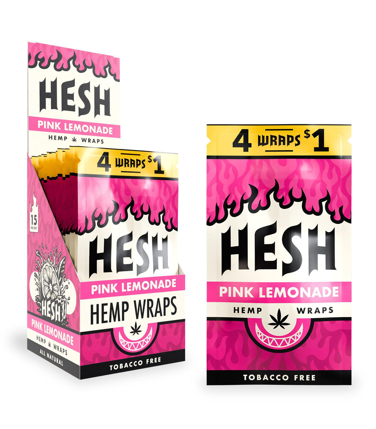 HESH Hemp Wraps – Pink Lemonade (4 Hemp Wraps) - Zativa Smoke Store